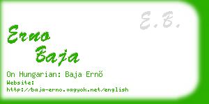 erno baja business card