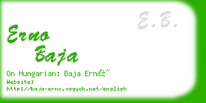 erno baja business card